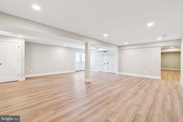 977 W Parkins Mill Rd, Winchester, VA 22602 - below grade area featuring recessed lighting and light wood-style floors