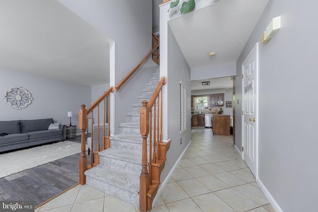 185 Carriage Hill Cir, Mantua, NJ 08051 - stairway featuring tile patterned floors