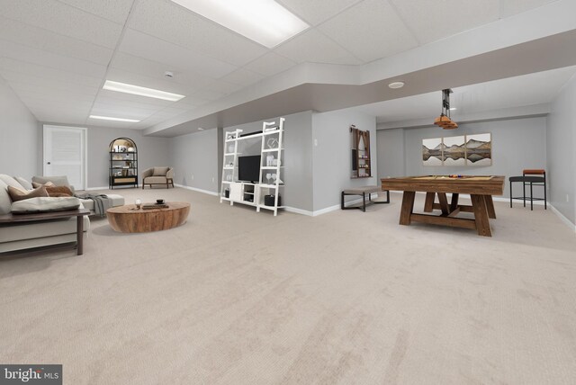 185 Carriage Hill Cir, Mantua, NJ 08051 - carpeted living room with baseboards and a drop ceiling