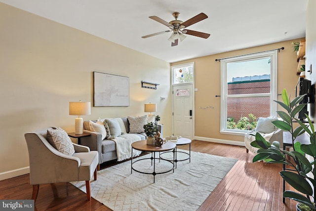 1708 Webster St, Baltimore, MD 21230 - living area with a ceiling fan and hardwood / wood-style flooring