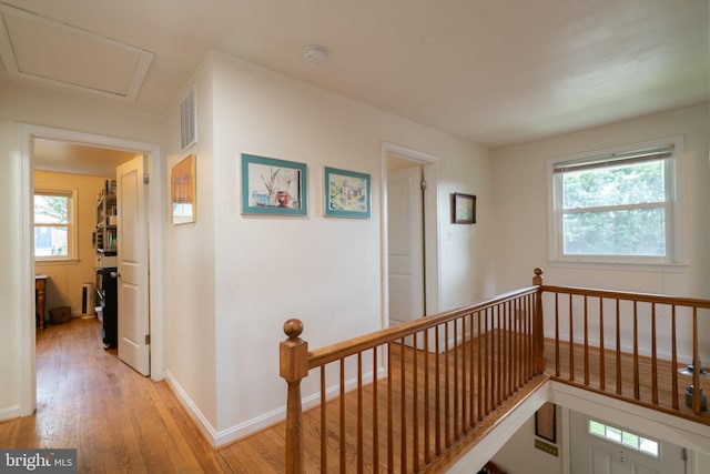5021 23rd Rd N, Arlington, VA 22207 - hall featuring an upstairs landing, light wood-style flooring, and baseboards