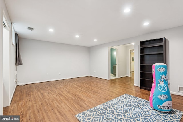 611 Concerto Ln, Silver Spring, MD 20901 - playroom with wood finished floors, recessed lighting, and baseboards