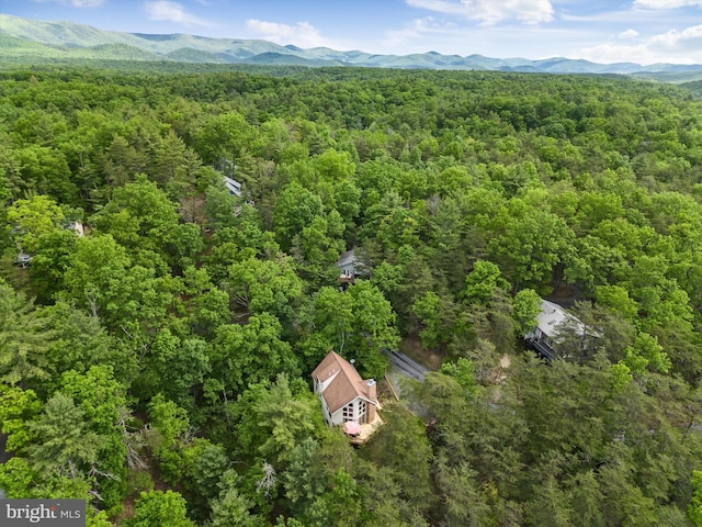 218 Nelson Way, Basye, VA 22810 - drone / aerial view of a heavily wooded area and a mountain backdrop