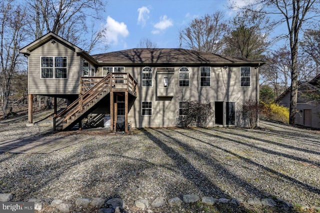 3115 Sparrow Ct, East Stroudsburg, PA 18302 - rear view of property with stairs and a deck