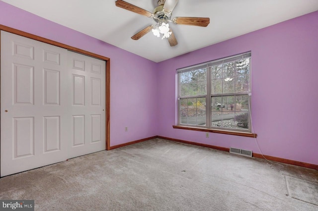 3115 Sparrow Ct, East Stroudsburg, PA 18302 - unfurnished bedroom featuring carpet floors, baseboards, a closet, and a ceiling fan