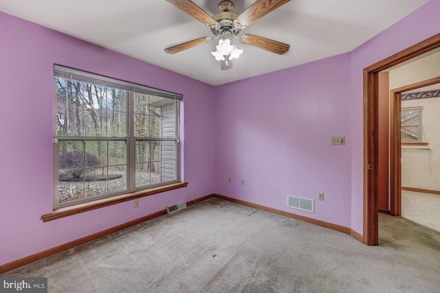 3115 Sparrow Ct, East Stroudsburg, PA 18302 - unfurnished room with baseboards, carpet floors, and ceiling fan