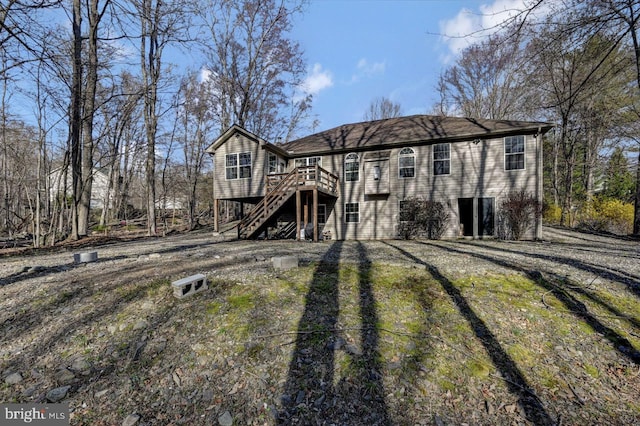 3115 Sparrow Ct, East Stroudsburg, PA 18302 - view of front of house with stairs and a wooden deck