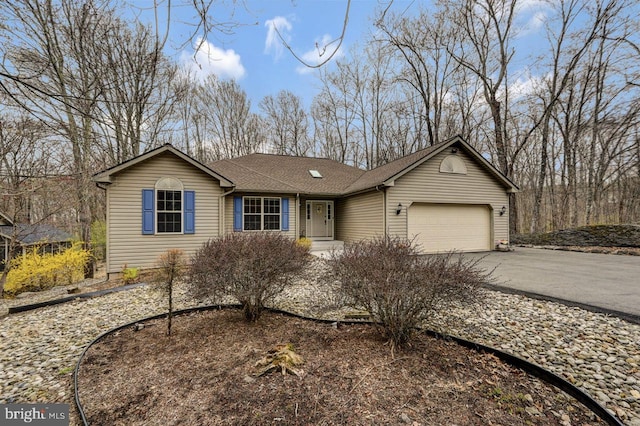 3115 Sparrow Ct, East Stroudsburg, PA 18302 - single story home featuring a garage, driveway, and a shingled roof