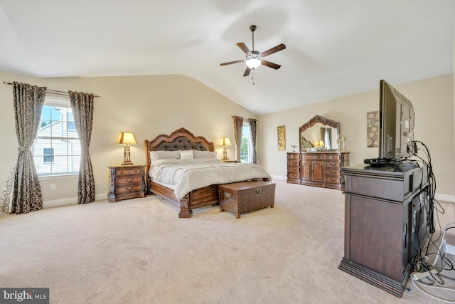 118 Connecticut Ave, Sinking Spring, PA 19608 - carpeted bedroom featuring lofted ceiling, baseboards, and ceiling fan