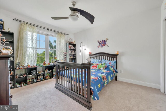 118 Connecticut Ave, Sinking Spring, PA 19608 - bedroom with carpet, baseboards, and ceiling fan