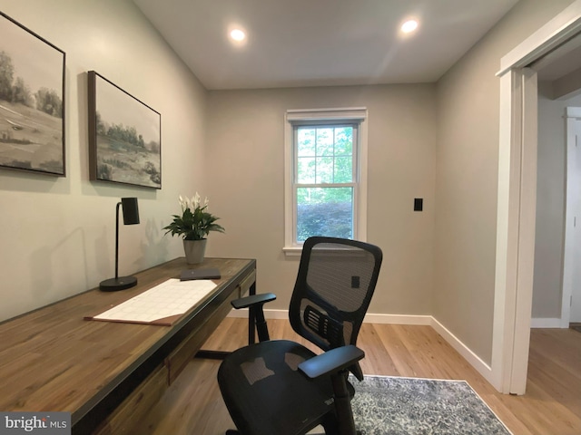 40 Grays Ln, Elverson, PA 19520 - office area featuring light wood-style floors, recessed lighting, and baseboards