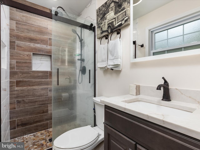 13610 Aden Rd, Nokesville, VA 20181 - full bathroom featuring vanity, a stall shower, and toilet