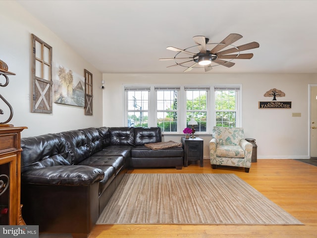 13610 Aden Rd, Nokesville, VA 20181 - living area with ceiling fan, wood finished floors, and baseboards