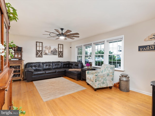 13610 Aden Rd, Nokesville, VA 20181 - living area with wood finished floors, a ceiling fan, and baseboards