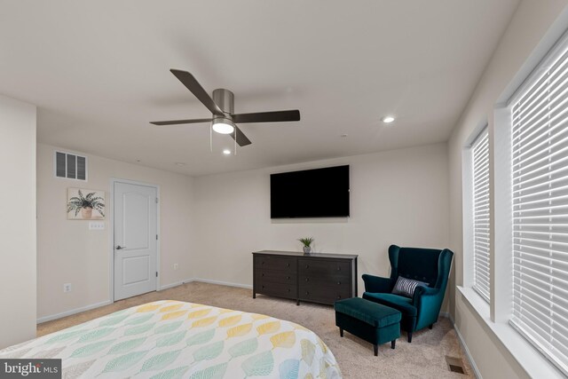 4524 Reaney Ln Unit 485, Owings Mills, MD 21117 - carpeted bedroom with recessed lighting, ceiling fan, and baseboards