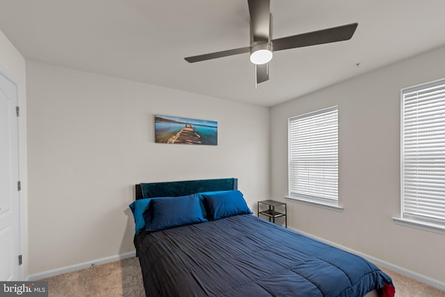 4524 Reaney Ln Unit 485, Owings Mills, MD 21117 - bedroom featuring carpet, baseboards, and ceiling fan