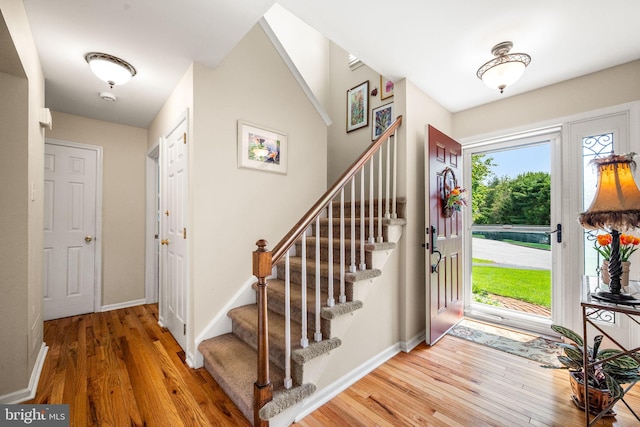 503 Emily Cir, West Chester, PA 19382 - entrance foyer featuring stairs, wood finished floors, and baseboards