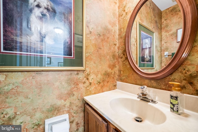 503 Emily Cir, West Chester, PA 19382 - bathroom featuring vanity and wallpapered walls
