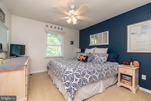 17 Brinker Dr Unit N, Doylestown, PA 18901 - bedroom with light carpet, baseboards, and ceiling fan