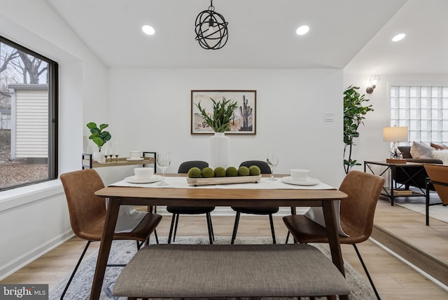 6136 Sinbad Pl, Columbia, MD 21045 - dining area featuring light wood-style floors, recessed lighting, and baseboards
