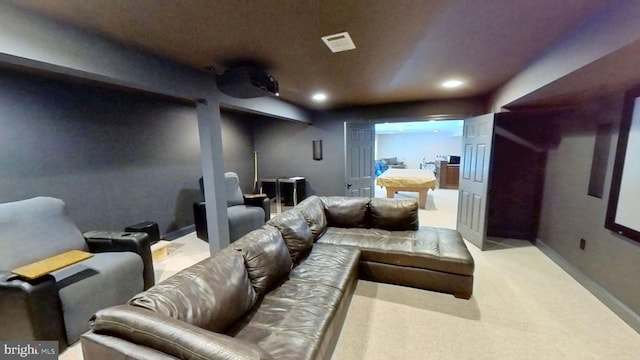 4788 Charter Ct, Woodbridge, VA 22192 - carpeted home theater room featuring recessed lighting and baseboards