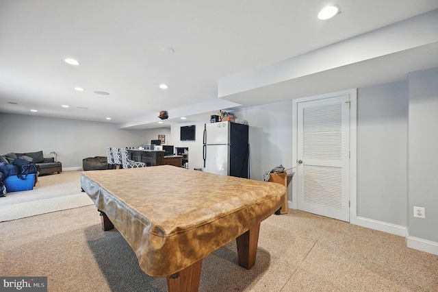 4788 Charter Ct, Woodbridge, VA 22192 - game room featuring light colored carpet, recessed lighting, and billiards table