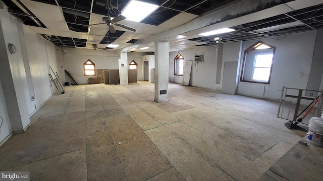 3224 W York St, Philadelphia, PA 19132 - below grade area featuring a ceiling fan and an AC wall unit
