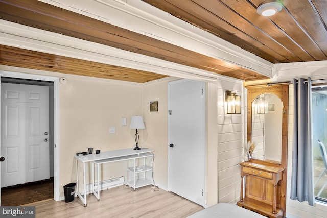 109 Knob Ct, Albrightsville, PA 18210 - entrance foyer featuring wooden ceiling, wood finished floors, and baseboards