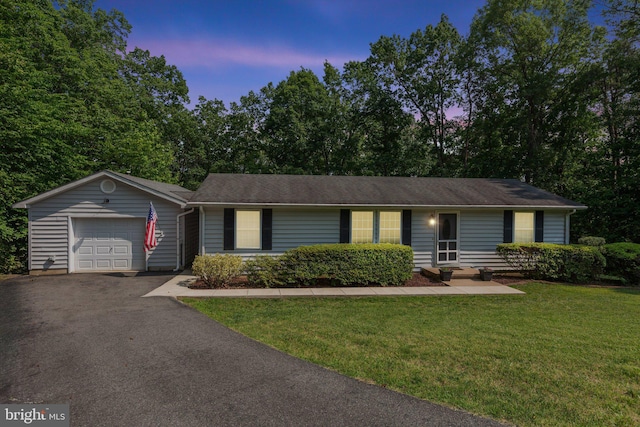 3 Cove Ct, Stafford, VA 22554 - ranch-style house with an attached garage, a yard, and driveway