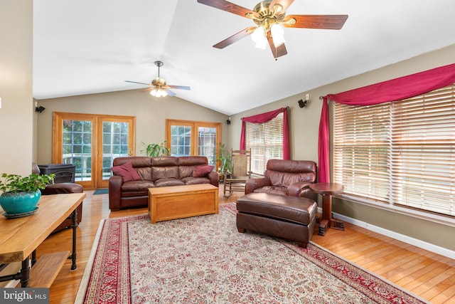 3 Cove Ct, Stafford, VA 22554 - living area with ceiling fan, wood finished floors, plenty of natural light, vaulted ceiling, and baseboards