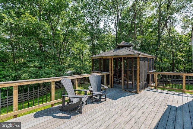 3 Cove Ct, Stafford, VA 22554 - wooden deck featuring a gazebo and view of scattered trees