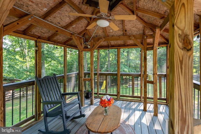 3 Cove Ct, Stafford, VA 22554 - unfurnished sunroom with ceiling fan