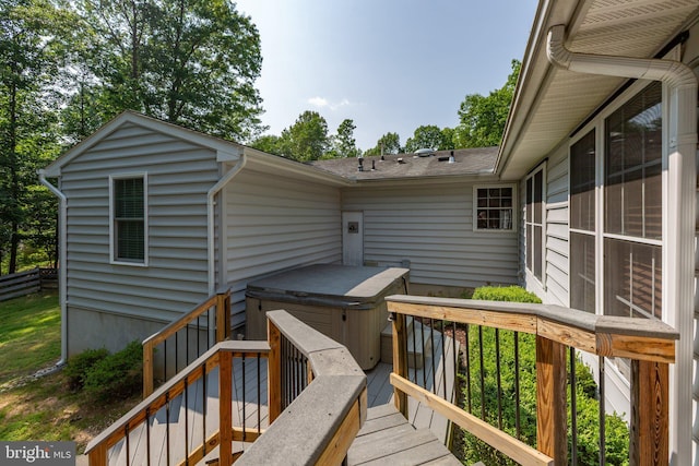 3 Cove Ct, Stafford, VA 22554 - wooden terrace featuring a hot tub