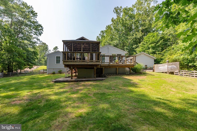 3 Cove Ct, Stafford, VA 22554 - back of property with a sunroom, a wooden deck, and stairway