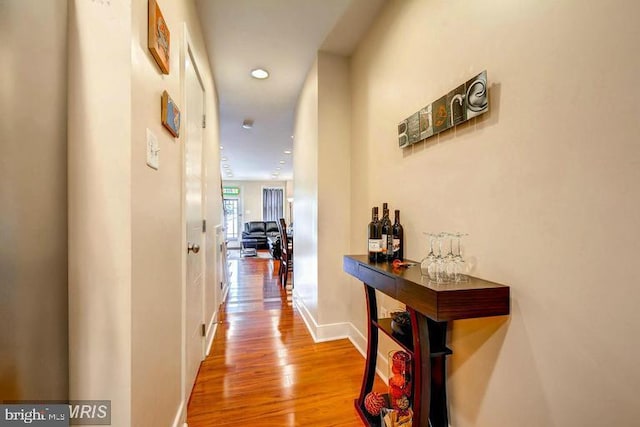 608 S Washington St, Baltimore, MD 21231 - corridor with wood finished floors, recessed lighting, and baseboards