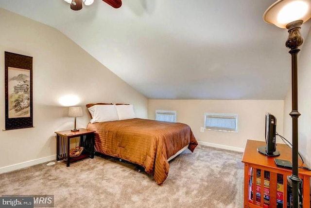 608 S Washington St, Baltimore, MD 21231 - bedroom featuring lofted ceiling, baseboards, carpet flooring, and ceiling fan