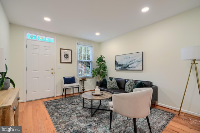 106 W Montgomery St, Baltimore, MD 21230 - living area featuring light wood-style flooring and recessed lighting
