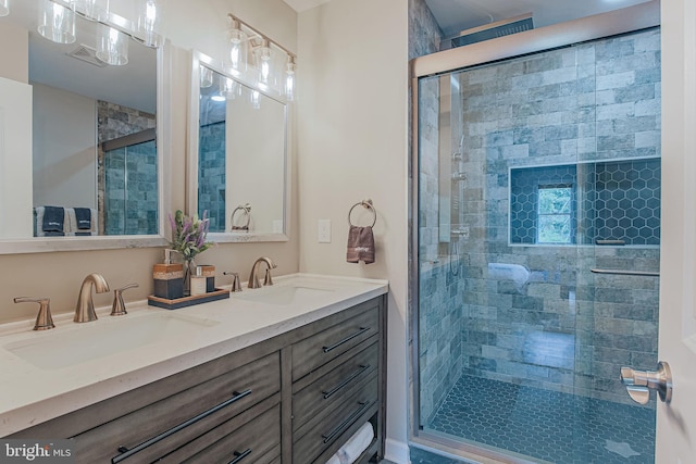 726 Harmony Orchard Rd, Front Royal, VA 22630 - bathroom featuring double vanity and a stall shower