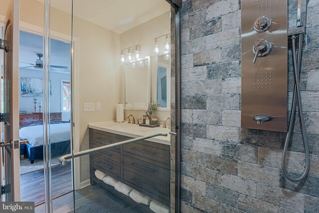 726 Harmony Orchard Rd, Front Royal, VA 22630 - full bath with ensuite bath, ceiling fan, double vanity, and a shower