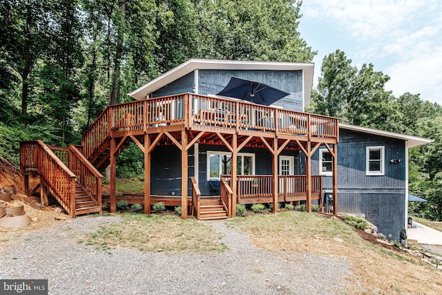 726 Harmony Orchard Rd, Front Royal, VA 22630 - rustic home with a deck and stairs