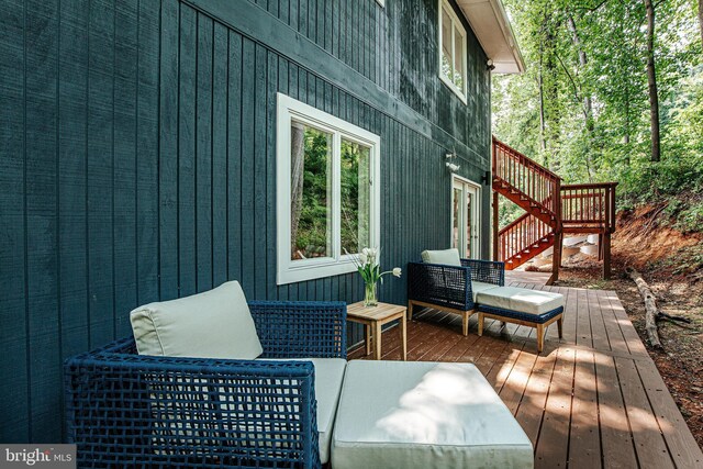 726 Harmony Orchard Rd, Front Royal, VA 22630 - wooden deck featuring stairway