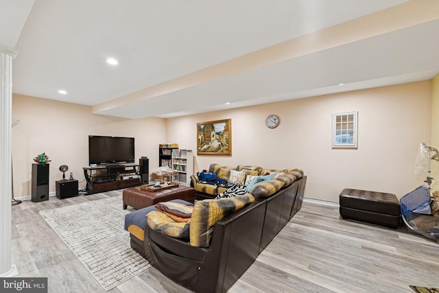 6625 Weatheford Ct, Mclean, VA 22101 - living area featuring wood finished floors, recessed lighting, and baseboards