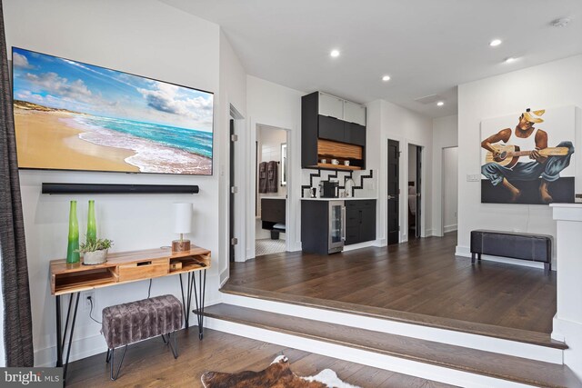 341 Hickman St, Rehoboth Beach, DE 19971 - living area with wood finished floors, recessed lighting, and baseboards