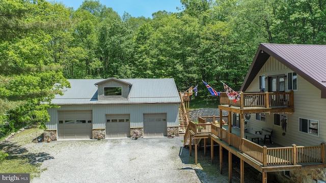 2250 Hoyes Run Rd, Mc Henry, MD 21541 - detached garage with a forest view