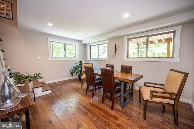 2250 Hoyes Run Rd, Mc Henry, MD 21541 - dining area with wood-type flooring, baseboards, and recessed lighting