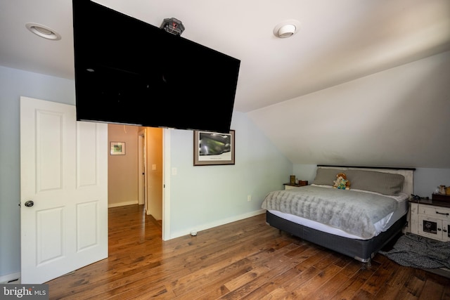 2250 Hoyes Run Rd, Mc Henry, MD 21541 - bedroom with wood finished floors, baseboards, and vaulted ceiling