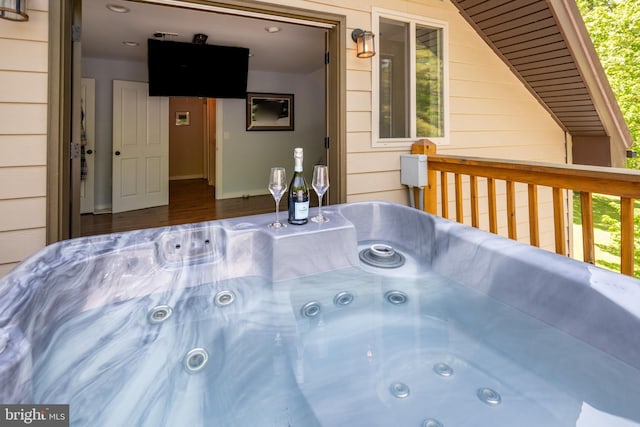 2250 Hoyes Run Rd, Mc Henry, MD 21541 - wooden terrace featuring a hot tub