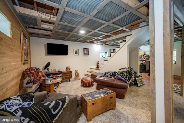 2250 Hoyes Run Rd, Mc Henry, MD 21541 - living area featuring carpet and stairs
