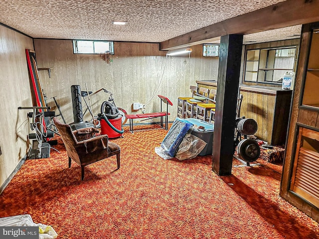 58 Washington Blvd, Norristown, PA 19403 - below grade area featuring wood walls and carpet floors