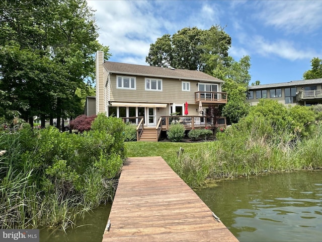 1028 Sandpiper Ln, Annapolis, MD 21403 - back of property featuring a chimney and a water view